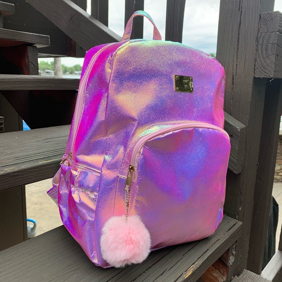 pink iridescent backpack